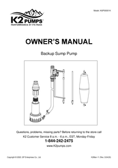 K2 Pumps ASP00001K El Manual Del Propietario