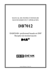 DEVA Broadcast DB7012 Manual De Instrucciones De Mantenimiento Y Operación