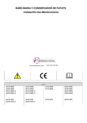 Hosdecora 65/40 SPE-D Instrucciones De Instalación, Uso Y Mantenimiento