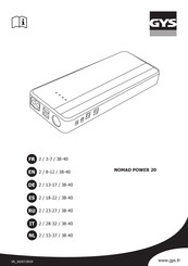 GYS NOMAD POWER 20 Manual Del Usuario