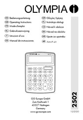 Olympia 2502 Manual De Instrucciones