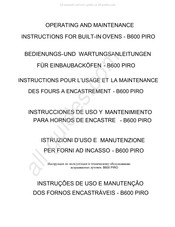 Mepamsa B600 PIRO Instrucciones De Uso Y Mantenimiento