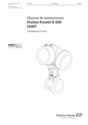 Endress+Hauser Proline Prowirl D 200 HART Manual De Instrucciones