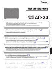 Roland Acoustic Chorus AC-33 Manual Del Usuario