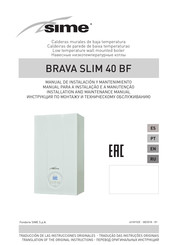 Sime Brava Slim 40 BF Manual De Instalación Y Mantenimiento