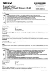 Siemens MICROMASTER 440 Hoja De Instrucciones