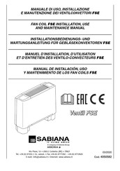 Sabiana Ventil FSE Manual De Instalación, Uso Y Mantenimiento