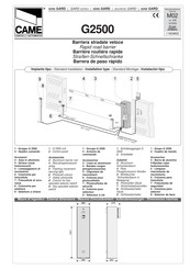 CAME G2500 Manual Del Usuario