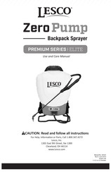 Lesco ZeroPump Premium Elite Serie Manual De Uso Y Cuidado