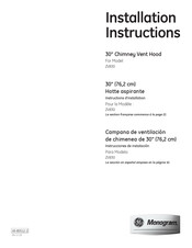 General Electric MONOGRAM ZV830 Instrucciones De Instalación