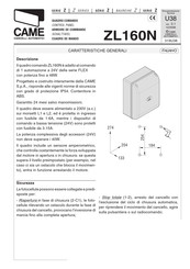 CAME ZL160N Manual Del Usuario