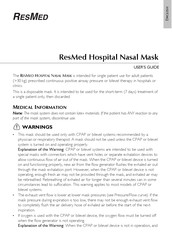 Resmed Hospital Nasal Mask Guia Del Usuario