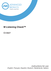 Advanced Bionics M Listening Check CI-5827 Instrucciones De Uso