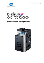 Konica Minolta bizhub C550 Operaciones De Impresión