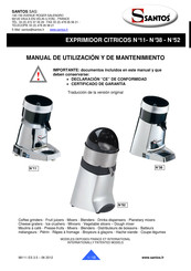 Santos 52C Manual De Utilización Y De Mantenimiento