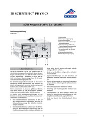 3B SCIENTIFIC PHYSICS U8521131 Instrucciones De Uso