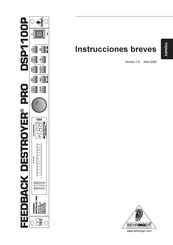 Behringer FEEDBACK DESTROYER PRO DSP1100P Instrucciones Breves