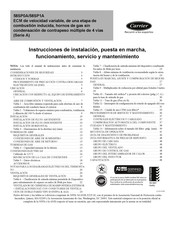 Carrier 58SP0A Instrucciones De Instalación, Puesta En Marcha, Funcionamiento, Servicio Y Mantenimiento