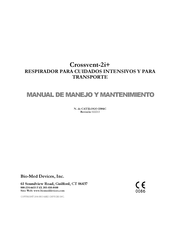 BIO-MED DEVICES Crossvent-2i+ Manual De Manejo Y Mantenimiento