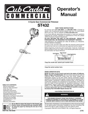 Cub Cadet ST432 Manual Del Operador