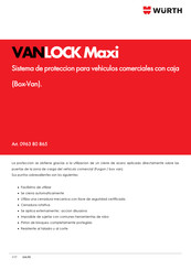 Würth VANLOCK Maxi Manual Del Usuario