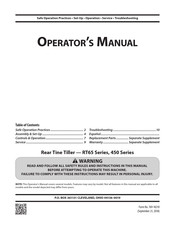 Cub Cadet 450 Serie Manual Del Operador