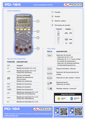 Promax PD-184 Guía De Referencia Rápida