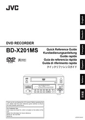 JVC BD-X201MS Guía De Referencia Rápida