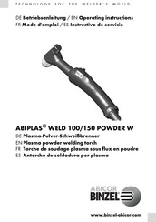 Abicor Binzel ABIPLAS WELD 100 POWDER W Instructivo De Servicio