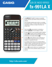 Casio fx-991LA X Guia De Inicio Rapido