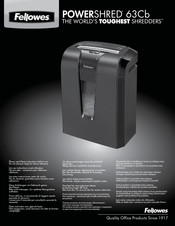 Fellowes POWERSHRED 63Cb Manual Del Usuario