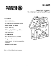 Matco Tools MKS400 Manual De Operación Y Mantenimeinto