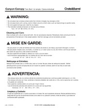 Crate&Barrel Canyon Canopy Manual De Instrucciones