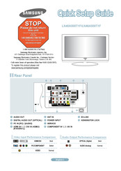 Samsung LN40A500T1F Guía Rápida De La Configuración