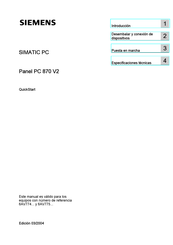 Siemens Panel PC 870 V2 Inicio Rápido