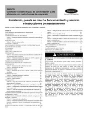 Carrier 59MN7B Instalación, Puesta En Marcha, Funcionamiento Y Servicio E Instrucciones De Mantenimiento