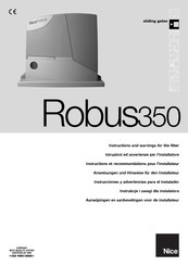 Nice Robus350 Instrucciones Y Advertencias Para El Instalador