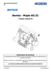 Carlisle BINKS 104207-15 Manual De Mantenimiento