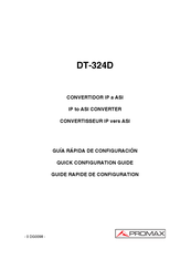 Promax DT-324D Guía Rápida De Configuración