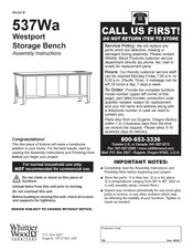 Whittier Wood Furniture Westport 537Wa Manual Del Usuario