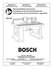 Bosch RA1181 Instrucciones De Funcionamiento Y Seguridad