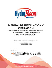 HydroTherm JSQ12GT-S13 Manual De Instalación Y Operación