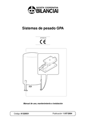 Bilanciai GPA-S Manual De Uso, Mantenimiento E Instalación