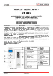 Promax DT-800 Instrucciones De Montaje Y Conexionado