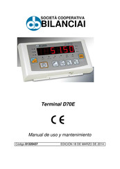 Bilanciai D70E Manual De Uso Y Mantenimiento