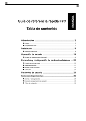 YASKAWA F7C Guía De Referencia Rápida