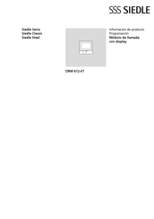 SSS Siedle DRM 612-01 Información De Producto Programación