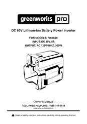 GreenWorks Pro IV60A00 Manual Del Operador