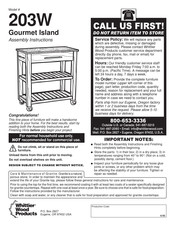 Whittier Wood Products Gourmet Island 203W Instrucciones De Ensamblaje