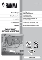 Fiamma CARRY-BIKE CARAVAN UNIVERSAL Instruciones De Montaje Y Uso